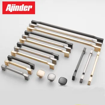 

Nordic handshandle of Drawer cupboard door ambry aureate grey silver colors and contracted lengthen handle Straight line type