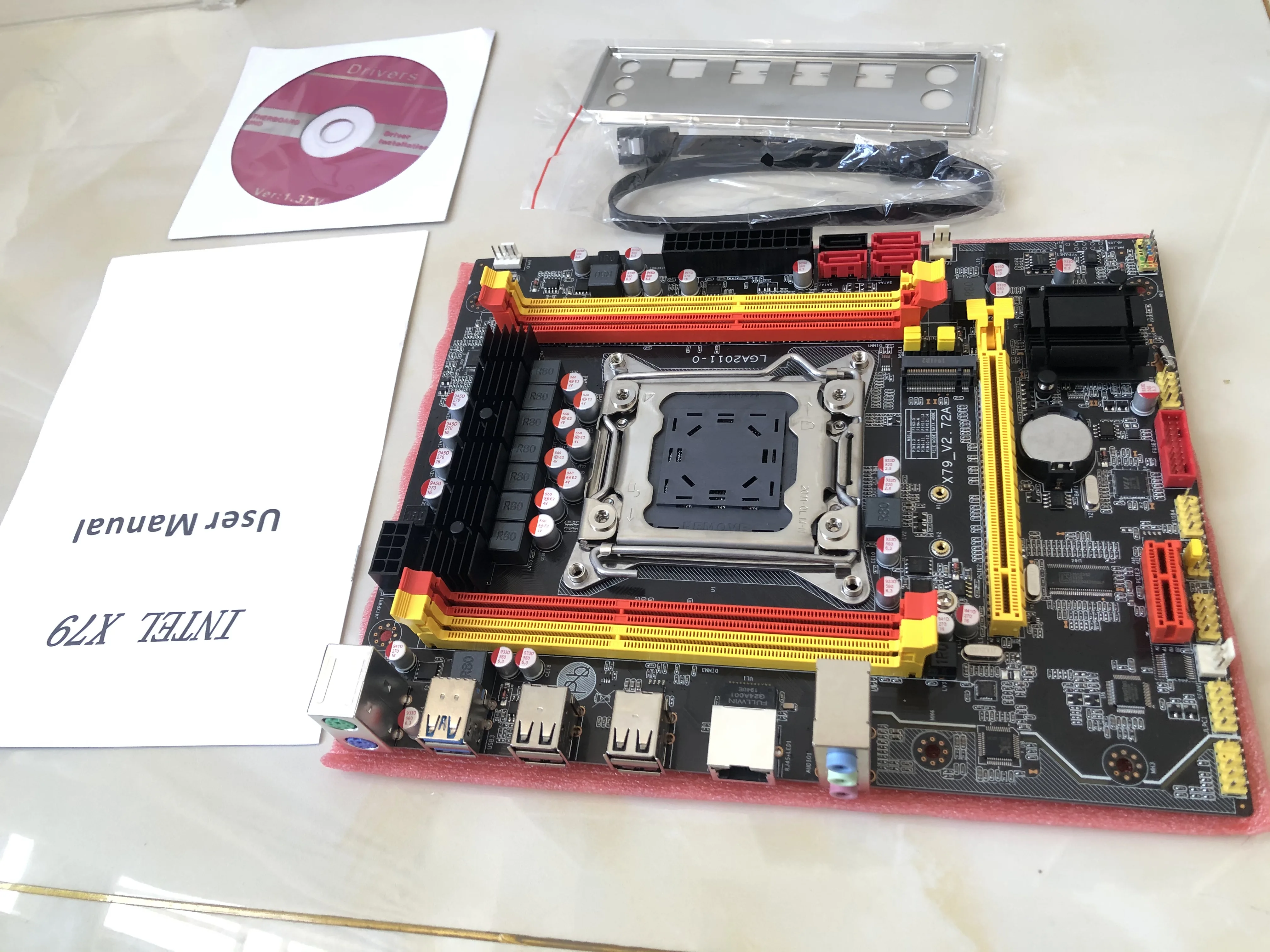 Новая материнская плата X79 v2.72A LGA 2011 для intel I7 E5-V1 E5-V2 DDR3 ECC 32GB USB2.0 X79 распродажа материнских плат для настольных ПК