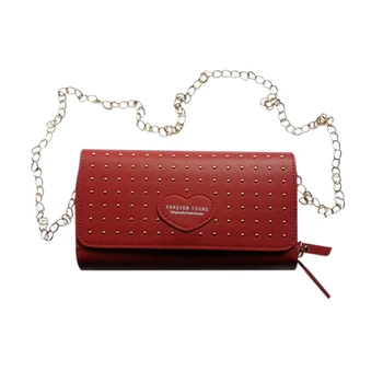 

AUAU-Women's Double Studded Wallet Long Zipper Large Capacity Wallet