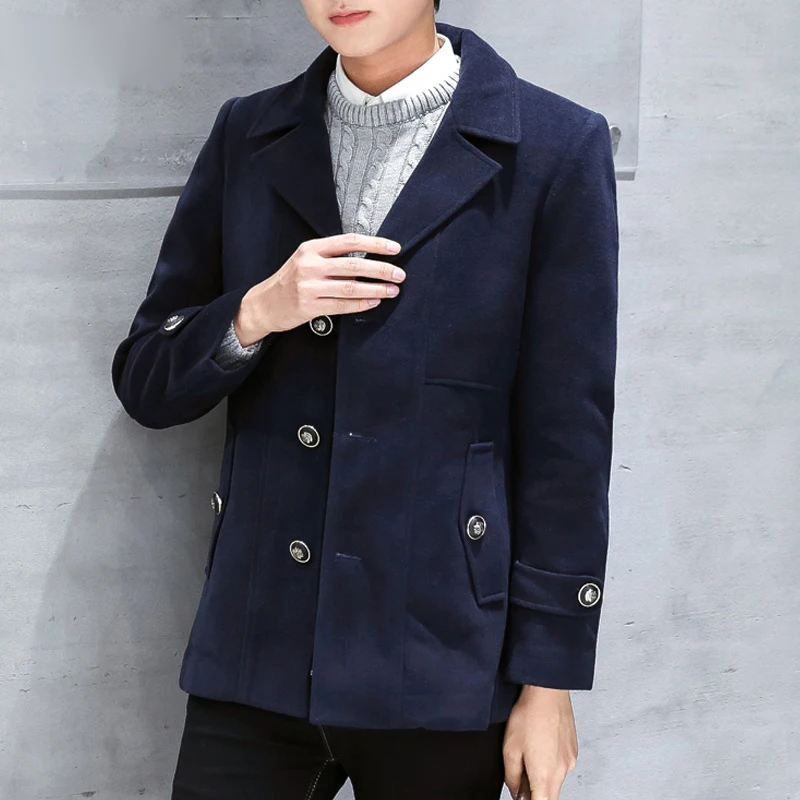 Jacket Woolen For Men's Winter Coat Men Short Overcoat Korean Man Coats Abrigos Casaco Masculino KJ250 Jacket Woolen For Men's Winter Coat Men Short Overcoat Korean Man Coats Abrigos Casaco Masculino KJ250