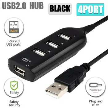 

Universal USB Hub 4 Port USB 2.0 with Cable High Speed Mini Hub Socket Pattern Splitter Cable Adapter for Laptop PC
