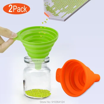 

5D Diamond Painting Accessories Collapsible Small Funnel for Full & Partial Drills Set Silicone Funnel Diy Diamond Painting Tool