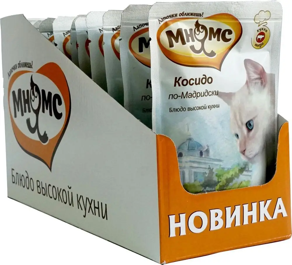 Мнямс паучи для кошек Косидо по-мадридски (говядина с морковью) 12*85 г | Дом и сад