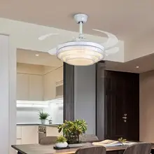 4" светодиодный потолочный вентилятор с выдвижными лопастями и пультом дистанционного управления, 3 скорости, 3 цвета