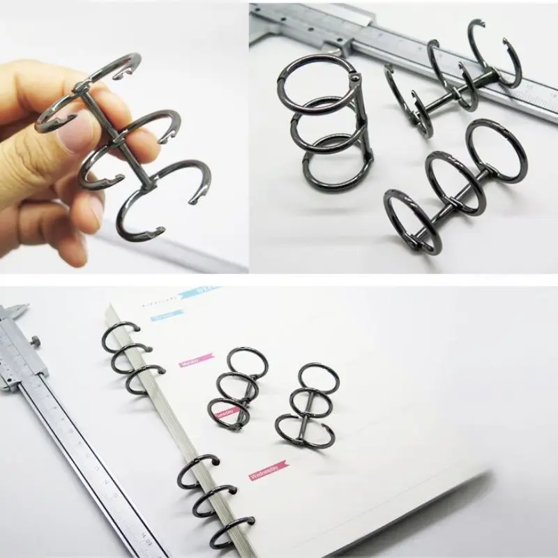 1/2 Metal Loose Leaf Book Binder 3 Rings For Notebook Album Scrapbook Clips Metal Ring Binder Calendar Circle Stationery Office