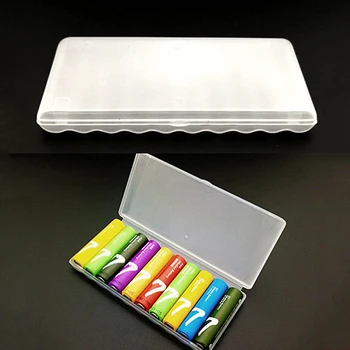 

1pc Portable Plastic Battery Case Cover Holder Storage Box For 10pcs AAA Batteries