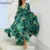 Women's Plus Size A Line Dress Floral V Neck Print Lantern Sleeve Long Sleeve Fall Spring Casual Mumu Maxi long Dress Daily Holiday Dress 1