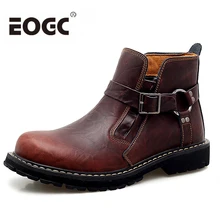 Большие размеры 38-46; мужские мотоциклетные ботинки; мужские Ботильоны из натуральной кожи; Мужская зимняя обувь высокого качества; Botas