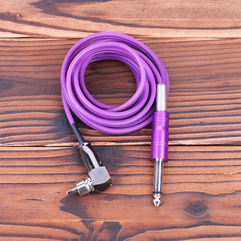 purple Тип Силиконовый RCA шнур для татуировочной машинки 180 см длина с головкой из нержавеющей стали клип-корд для тату-машинки - Цвет: purple