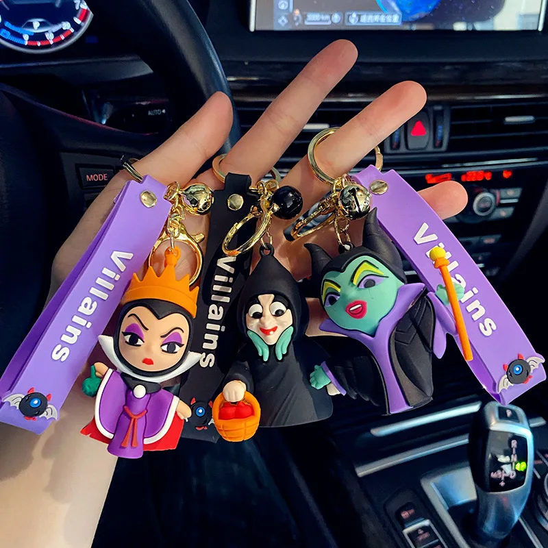 Disney Cartoon Funny Vicious Queen Keychain Trend Fashion Car Key Pendant The Mad Hatter Cute Bag Small Ornament Christmas Gifts | Игрушки и