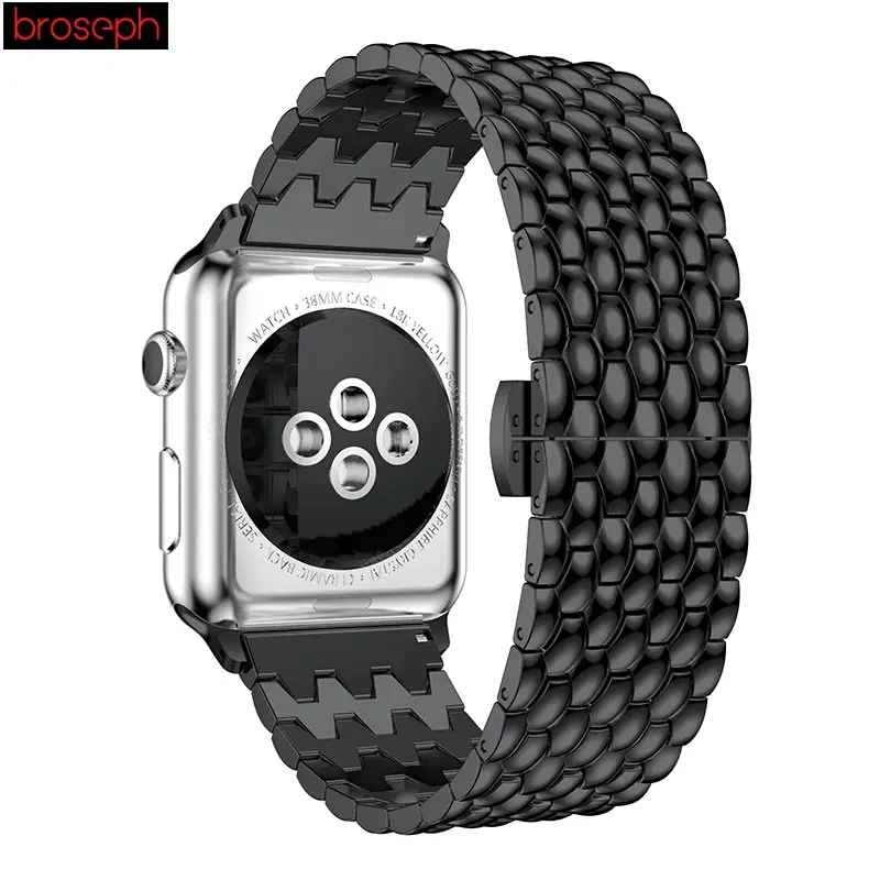Ремешок для наручных часов Apple Watch Series 4 40 мм 44 Нержавеющая сталь часы ремешок для iwatch, версия 1, 2, 3, ремешок 38 мм 42 мм браслет пояса