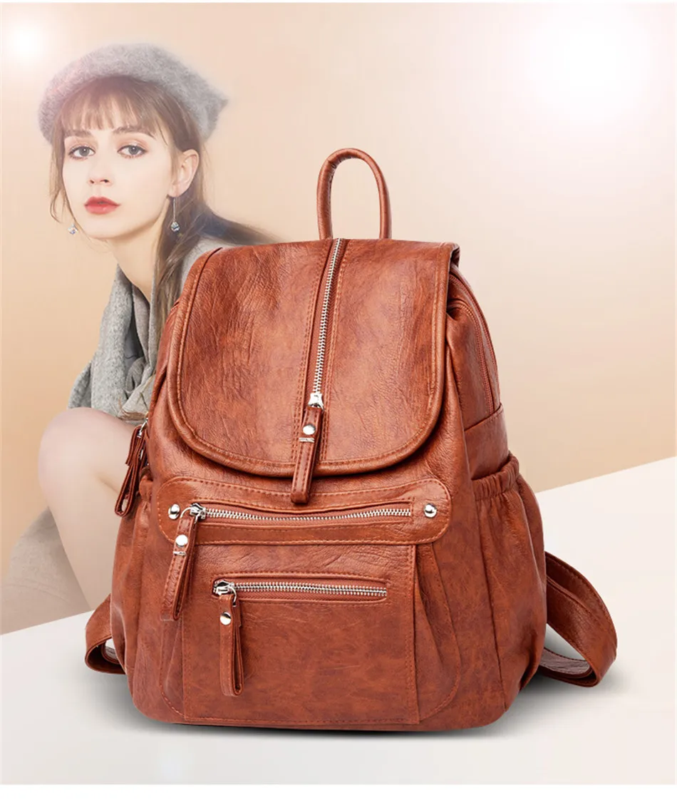 Женский дизайнерский рюкзак, женская сумка для книг, мягкие кожаные школьные сумки для девочек-подростков, рюкзак для путешествий, Mochila Feminina Sac
