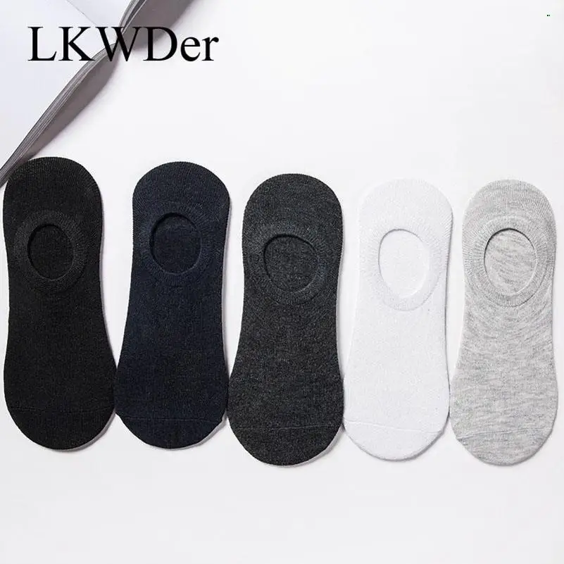 

5 Pairs Men's Socks Men's Boat Socks Summer Low-top Shallow Mouth Stealth Thin Male Sock Deodorant Sweat-absorbent Cotton Casual