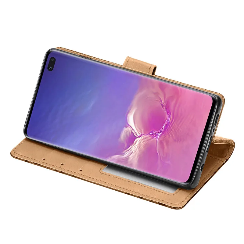 Чехол-бумажник для samsung Galaxy S8 S10PLUS NOTE8, роскошный кожаный чехол на магните с леопардовым принтом и ремешком