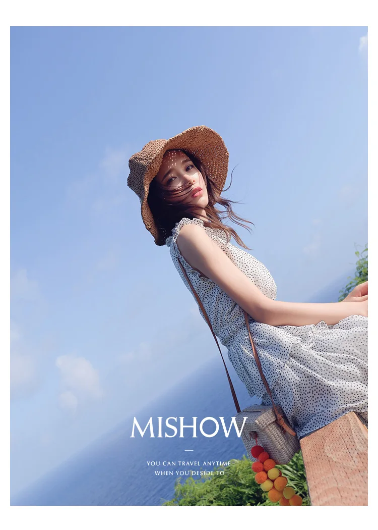 Mishow шифоновое платье в горошек, женское летнее Бандажное платье миди, Повседневный Сарафан, женское пляжное платье в стиле бохо, MX18B1178