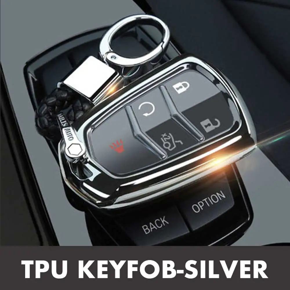 Option 5 Чехол для автомобильного ключа, брелок для Cadillac Escalade ESV XTS ATS CTS SRX CT6 ATS-L XT5 Smart Remote Car styling 5 кнопок из мягкого ТПУ - Название цвета: Option 5