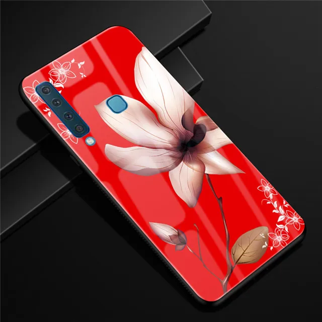 13 A 6,3 A9S для samsung A9 чехол стеклянный жесткий чехол для телефона чехол для samsung Galaxy A9 чехол A 9 9A мягкий силиконовый бампер - Цвет: 13