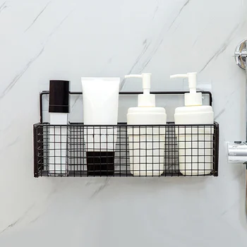 

Hanging Iron Bathroom Shelf Shower Shampoo Soap Cosmetic Shelves Bathroom Accessories Storage Organizer Rack Holder Black