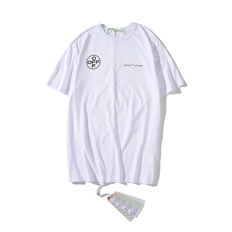 Japan limited edition тропический лес 19ss Off-White Мужская/Женская Модная хлопковая Повседневная футболка с коротким рукавом и круглым вырезом