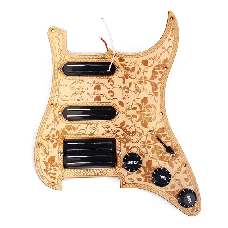 3 Ply Maple SSH Prewired Loaded Pickguard Scratch Plate 2 Single Coil Pickups And Humbucker Magnet Assembly Set For ST/ | Спорт и