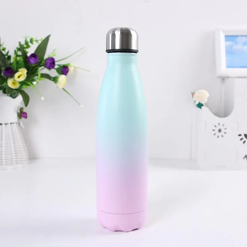 Градиент бутылка для воды BPA бесплатно изотермическая чашка Нержавеющая сталь пива Чай Кофе термос Портативный, занятий спортом и путешествий; вакуумной присоской