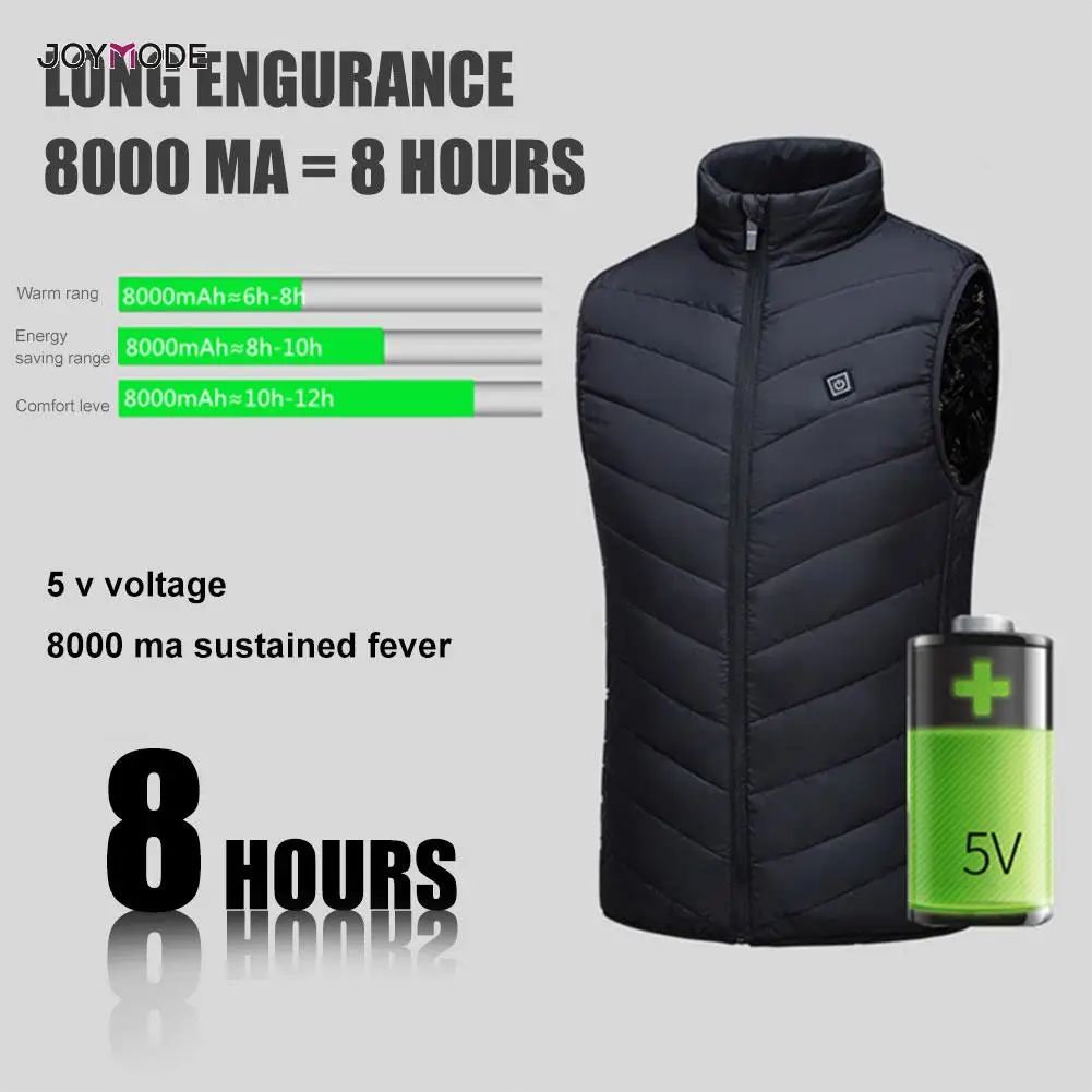  JOYMODE Men Outdoor USB Infrared Heating Vest Jacket Winter Flexible Electric Thermal Clothing Wais