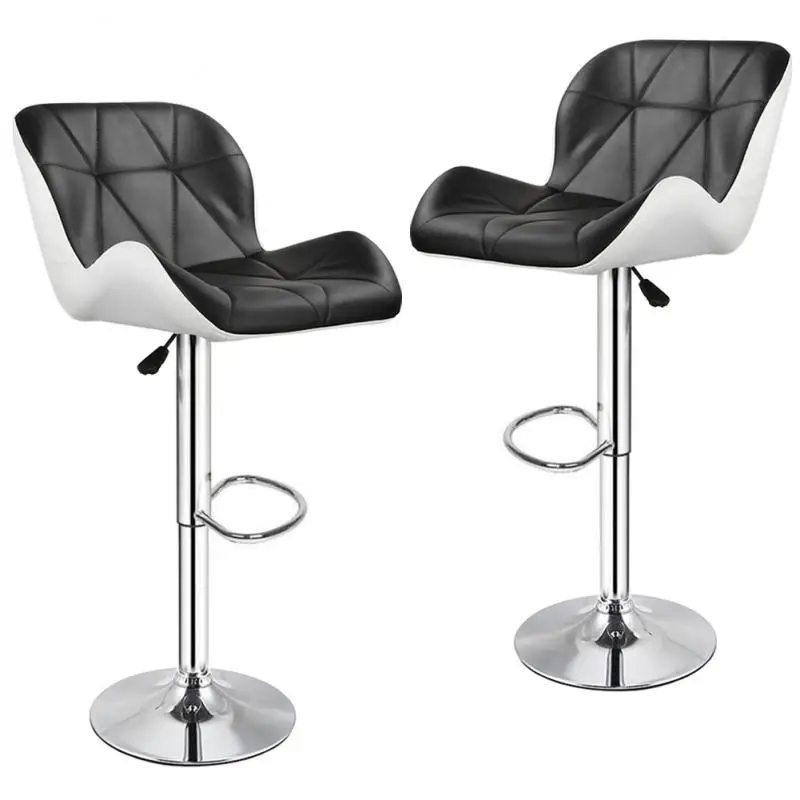 

2Pcs/Set Bar Stool Kitchen Chair Leisure Swivel Bar Stools Height Adjustable Pneumatic Pub Chair Home Office Kitchen Chair HWC