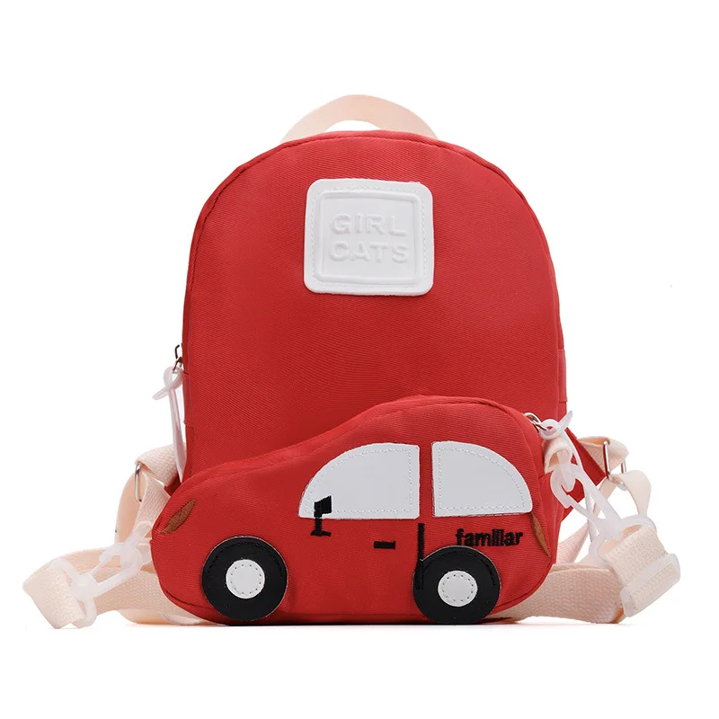 Милые детские маленький школьный рюкзак из нейлона с симпатичными машинками Детский Рюкзак съемная детского сада для мальчиков Наплечные сумки Mochila Escolar
