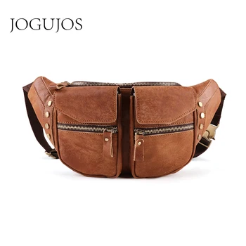 

JOGUJOS Brand Genuine Leather Men Chest Bag Men's Shoulder Messenger Bag Fashion Male Handbag Travel Chest Bag Crossbody Bag