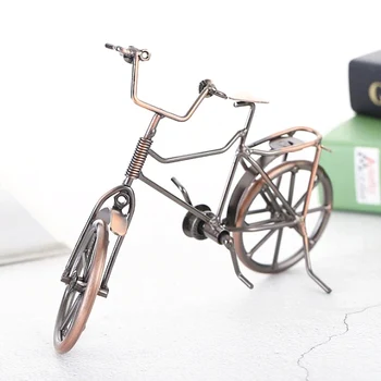 

Vintage 3D Handmade Iron Material Home Cafe Ornament Classic Car Jewelry Bicycle Decoration Bike Model Push Cycle Diy Toy Gift