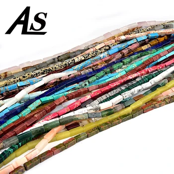 

Asingeloo Fashion Jewelry 4x13mm Rectangle Lapis Lazuli Natural Stones Beads DIY Women Bracelet Necklace Ear Stud Accessories