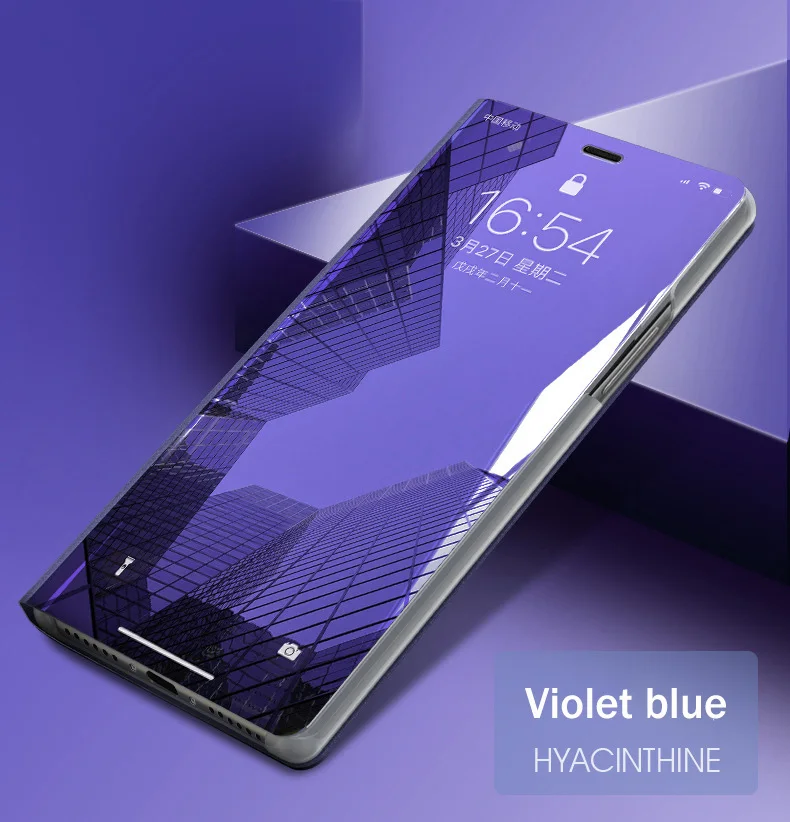 Xiaomi Redmi 6A Чехол-книжка кожаный флип умный зеркальный чехол на Redmi 6A 6 Pro 6Pro A6 чехол Xiomi Kisomi Xiami 6 A 2a A2lite - Цвет: Violet blue