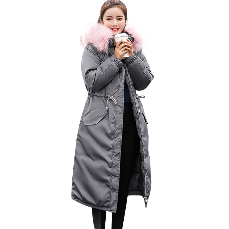 Wipalo новое зимнее женское пальто из зимней коллекции женское хлопковое пальто свободная куртка ниже колена теплое пальто с меховым капюшоном верхняя одежда - Цвет: 002