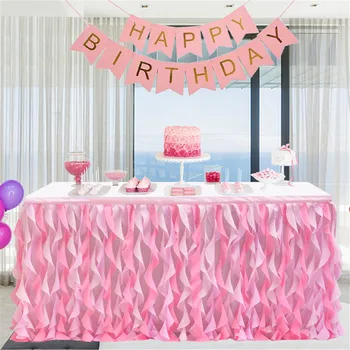 

New Multi Color Birthday Party Table Decoration Romantic Wedding Accessory Tulle Table Cloth Party Table Skirt Supplies