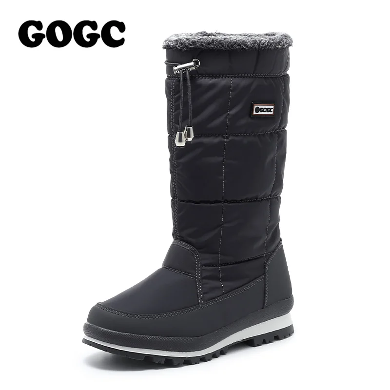 G9637-3 GOGC женские сапоги; сапоги до колена женские; зимние сапоги высокие женские; сапоги зимние женские; женские дутики; женская зимняя теплая обувь с мехом; сапоги до колена; женские меховые сапоги; женская обувь G9637 - Цвет: G9637-3