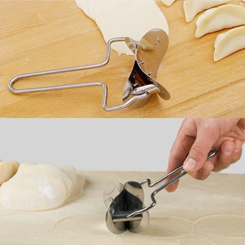 Dumpling Maker 2Pcs set Stainless Steel Dumpling Mould Dough Cutter Pie Ravioli Mold Home Kitchen Baking Accessories