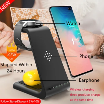 

3 in 1 Apple Samsung Wireless Charging FCC CE Certified Watch Phone Support Wireless For Apple Watch Airpods Pro Iphone11