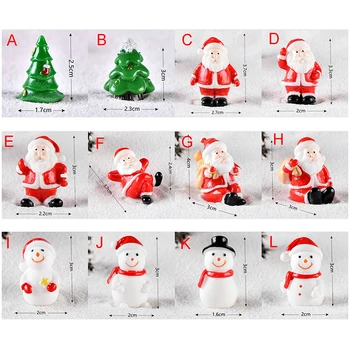 

Mini Resin Christmas Decoration Santa Claus Snowman Tree Micro Landscape Model DIY Miniature Garden Figurines Home Decoration