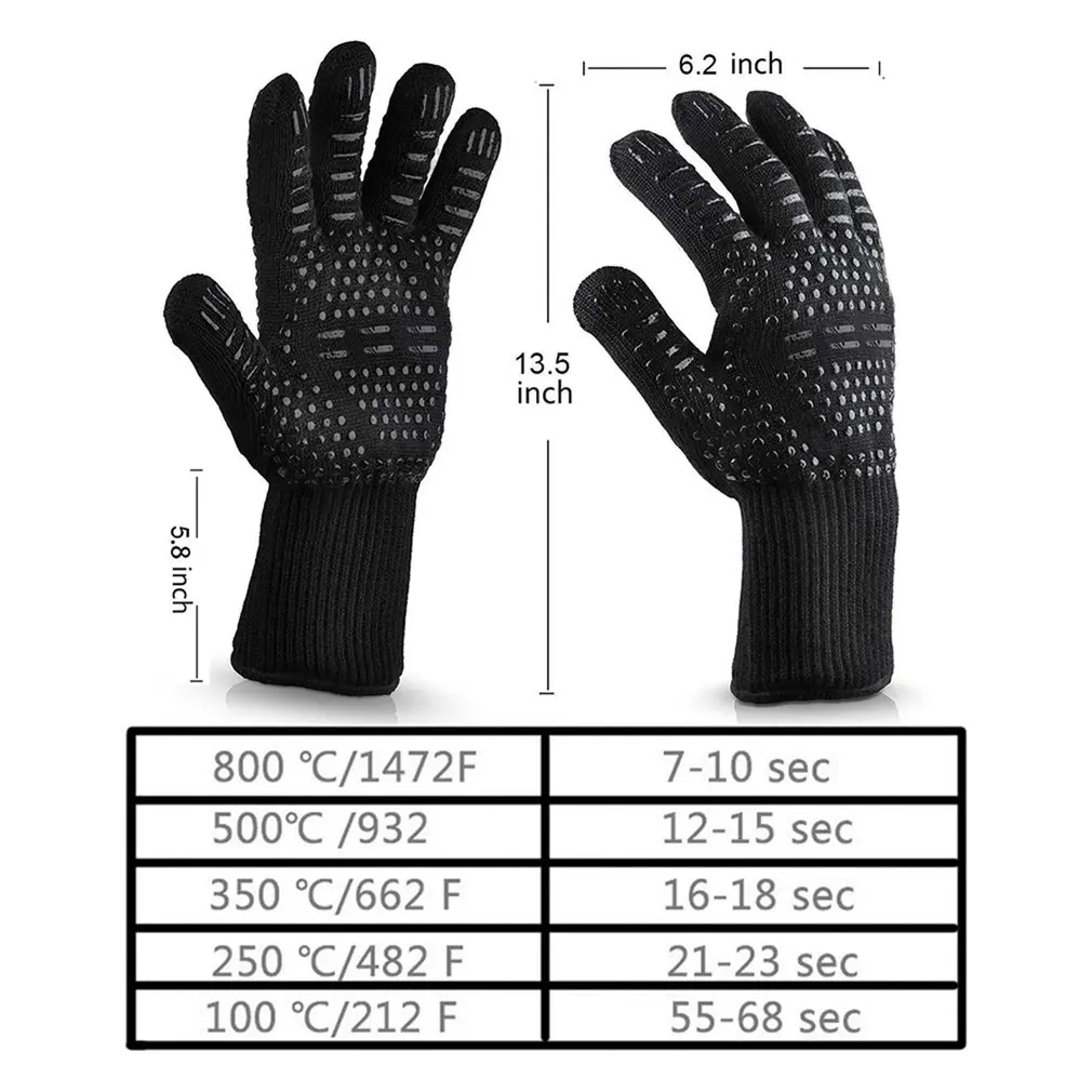 Barbecue Anti-scald Gloves Heat Glove Resistant BBQ Oven Gloves