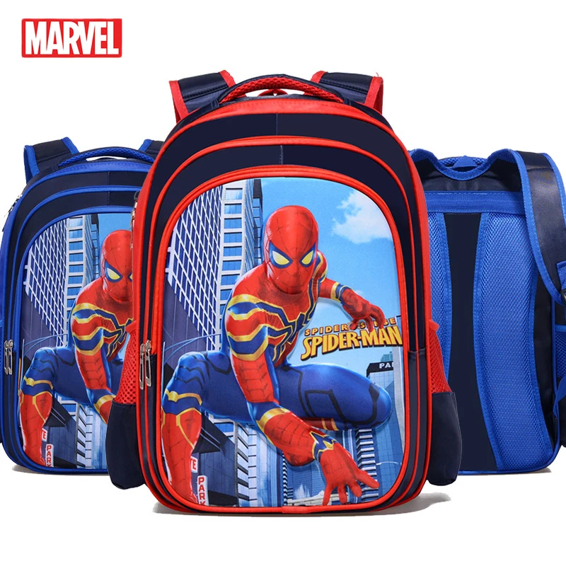 Marvel, мультяшная детская школьная сумка, модный персональный рюкзак для мальчика с человеком-пауком, школьный студенческий рюкзак на молнии