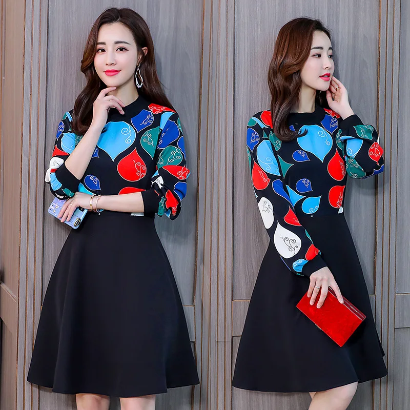 

France Non-mainstream Dress GIRL'S Spring Clothing Fake Two-Piece 2019 French fu gu qun Yamamoto Large Size Slimming over-the-Kn