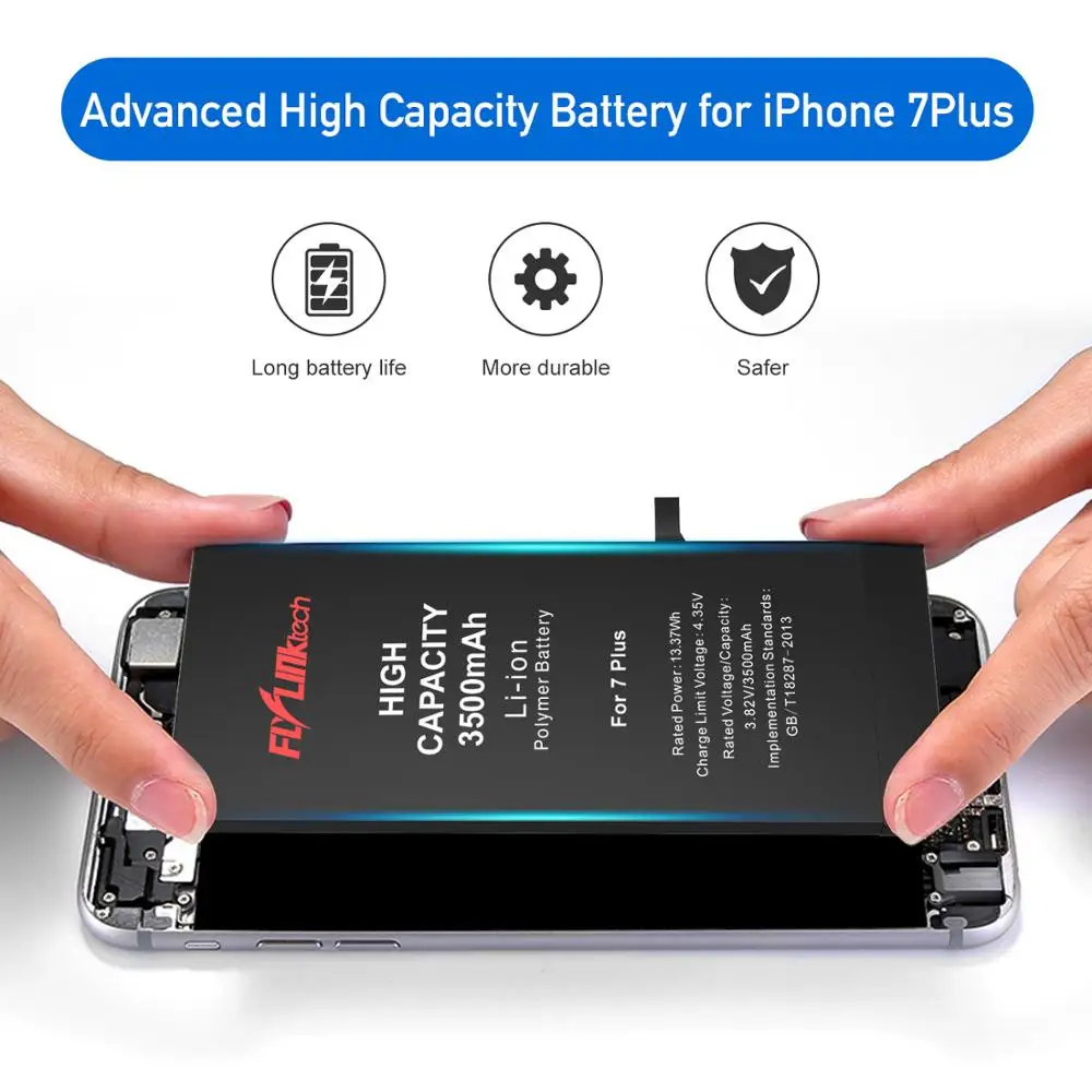 Flylinktech Mobile Phone Replacement Battery for iphone 7 plus Batterie High Capacity Internal Bateria for iPhone 1 Flylinktech Mobile Phone Replacement Battery for iphone 7 plus Batterie High Capacity Internal Bateria for iPhone 4
