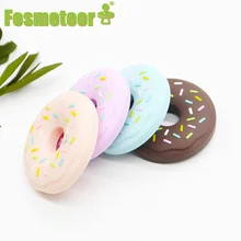 Fosmeteor novo silicone mordedor donut látex livre bebê dentição brinquedo presente do bebê grau alimentício silicone mordedor grânulo molar brinquedo presente