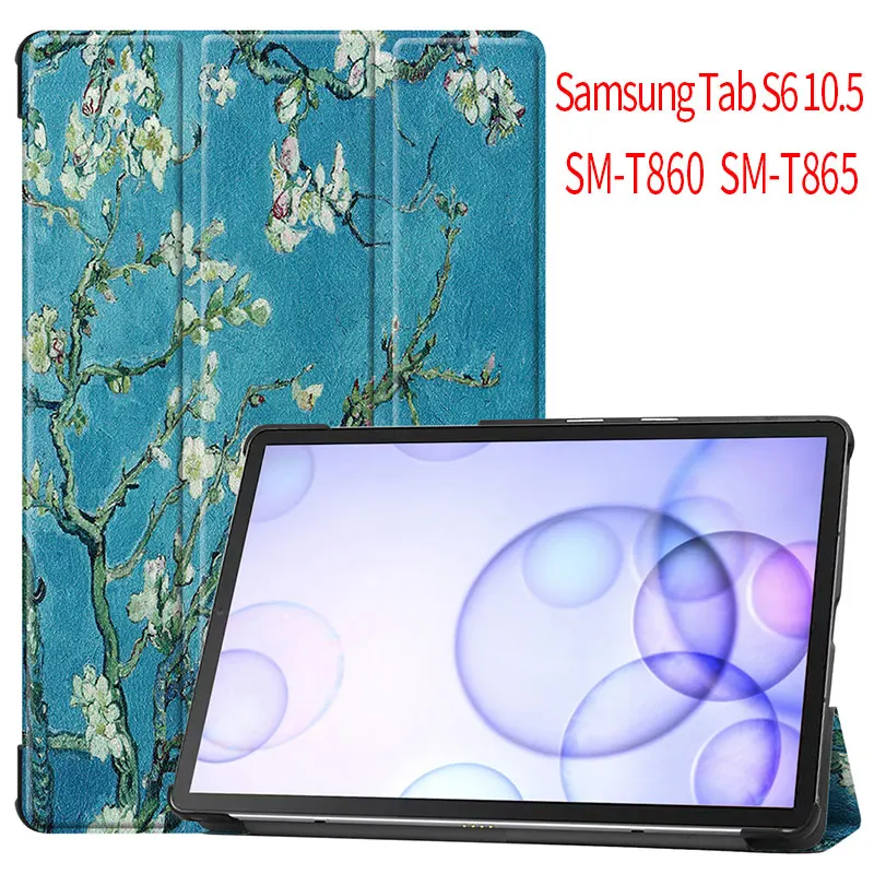 Чехол для Samsung Galaxy Tab S6 10,5 SM-T860 SM-T865 10," планшет смарт-подставка чехол для Galaxy Tab S6 10,5 чехол - Цвет: Apricot flower