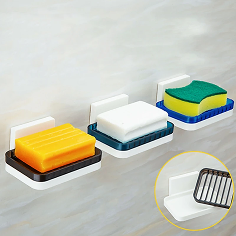 Bathroom Shower Soap Box Dish Storage Plate Tray Holder Case Soap Holder Bathroom Tray Accessories Box Shelf Wall Dishes