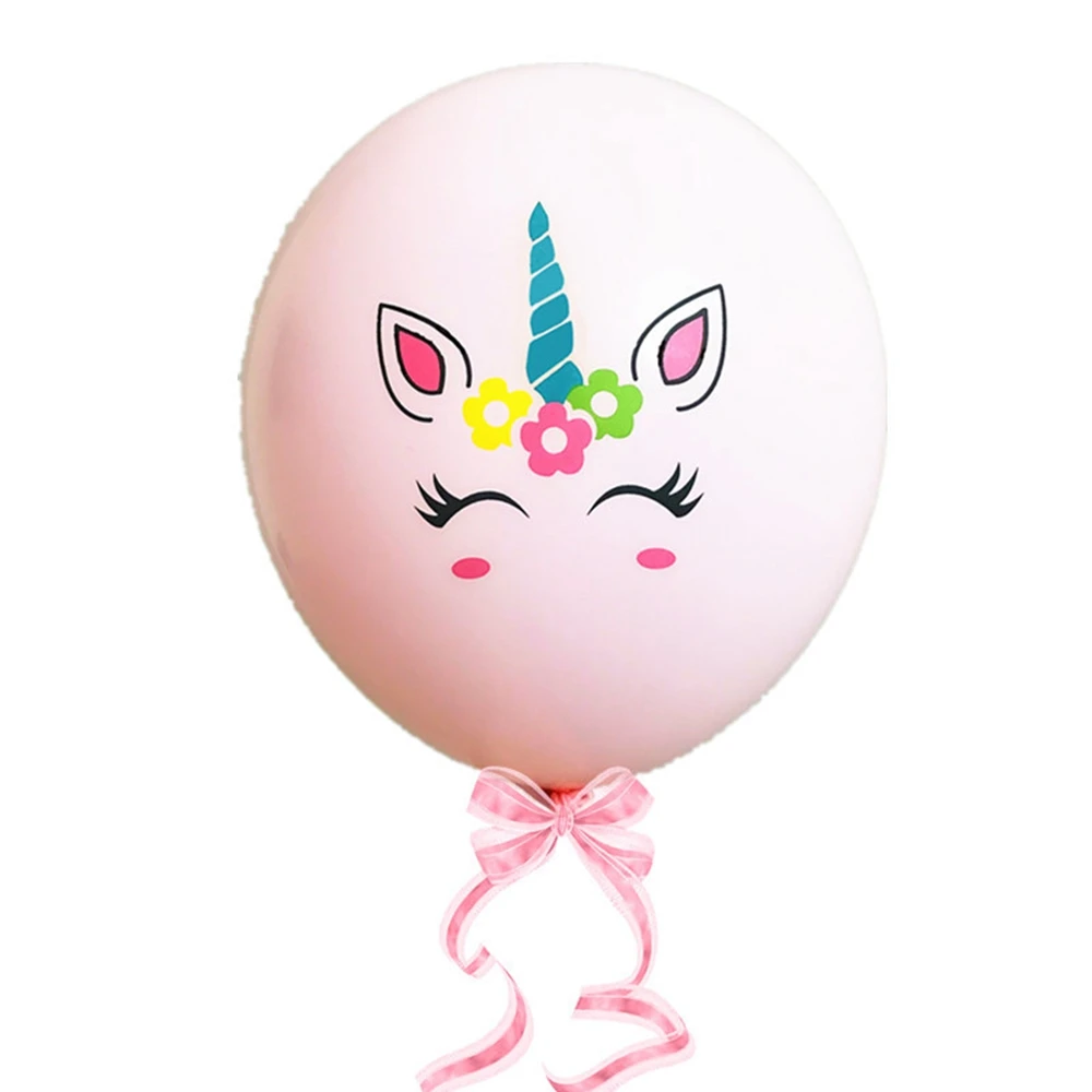 1" 2.8g colored unicorn latex balloon baby birthday and wedding party decoration balloon - Цвет: Pink