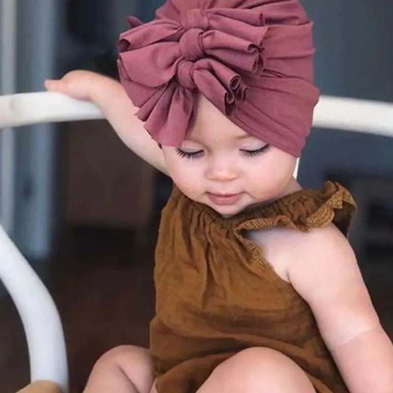 

Cotton Baby Hat Newborn Baby Infant Baby Cap Newborn Baby Beanie Top Bow Knot Newborn Photography Props Baby Turban