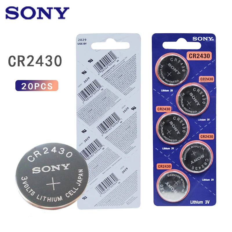 20PCS Sony CR2430 Lithium Button Battery DL2430 BR2430 KL2430 Cell Coin