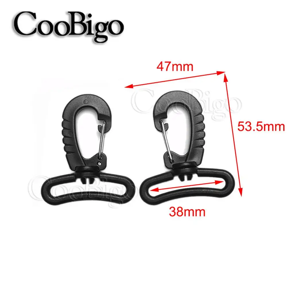 Webbing 38mm 25 шт. пластик мульти размер черный поворотный карабин для спорта на открытом воздухе Рюкзак ремень брелок пряжка сумка аксессуары - Цвет: Webbing 38mm