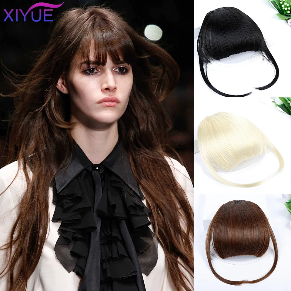 Us 1 65 41 Off 3d High Temperature Matte Silk Short Front Blunt Bangs Clip In Bangs Fringe Hair Extensions Straight Synthetic Hair Fake Hairpie On